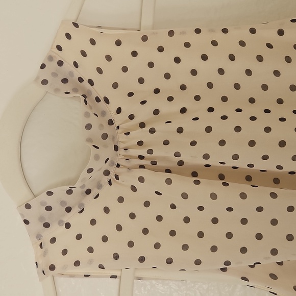 Sweet Pea Cream and Black Polka Dot Dress - Picture 6 of 7